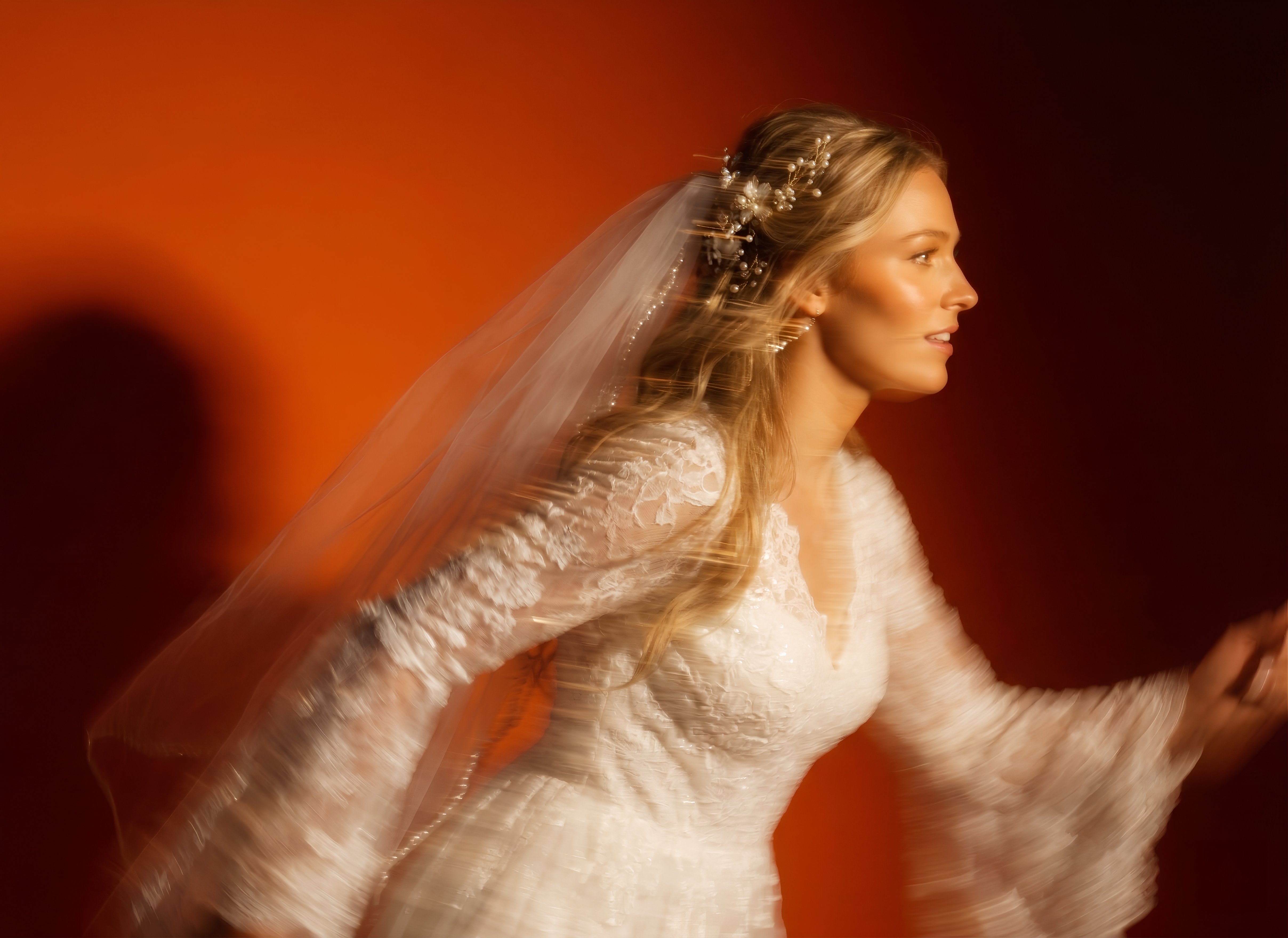 Bride in motion